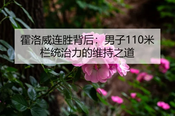 霍洛威连胜背后：男子110米栏统治力的维持之道